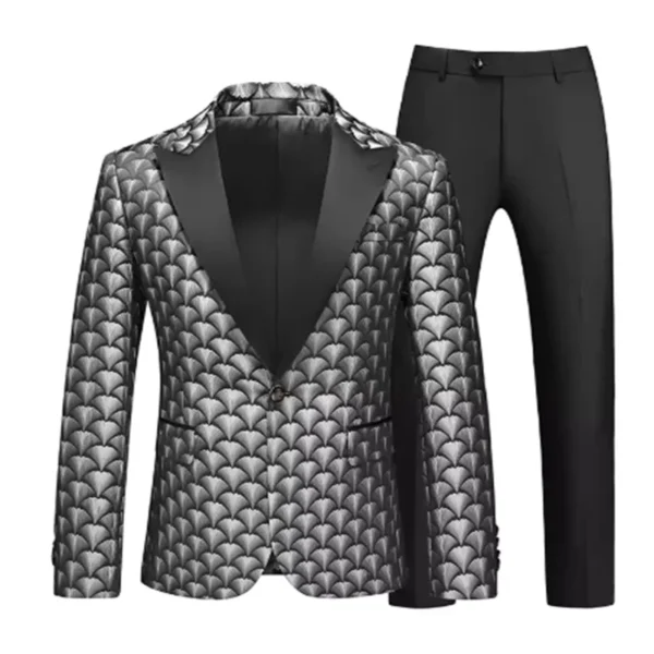 2025 High quality men plus size (suit + trousers) Fashion and handsome wedding business casual one button two-piece set - Image 3