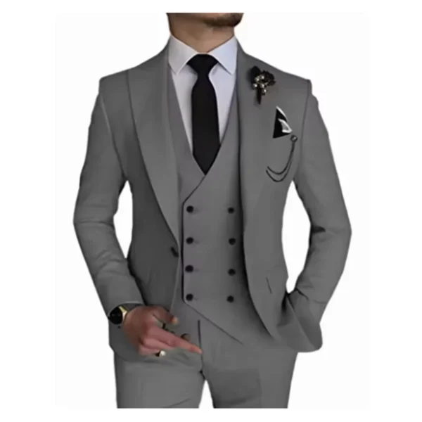 Luxury Men's Suit Customized Single Button Business Suit 3-piece Jacket Vest Pants Wedding Groom Tuxedo Elegant High Quality - Image 6