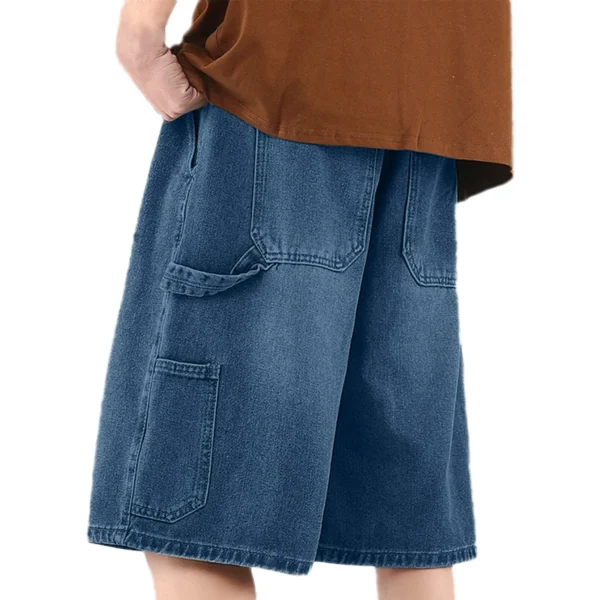 Men Denim Short Jeans Men's Baggy Jeans Shorts Regular Fit Summer Denim Short Casual Hip Hop Straight Daily Fashion Trousers