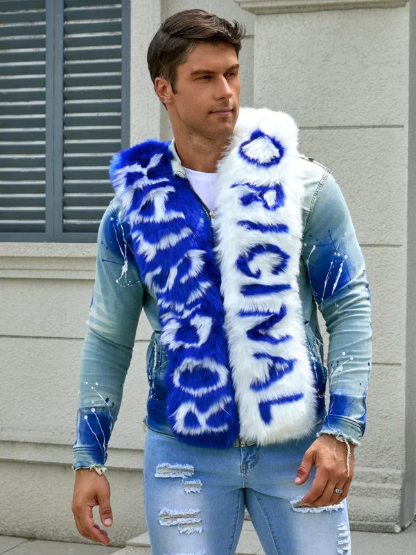 Men's fashion stretch jacket, full strip printing, fashion wash, has a very fashionable design-RSM-DEMNAJKTPAINT-ROBL-ML - Image 4