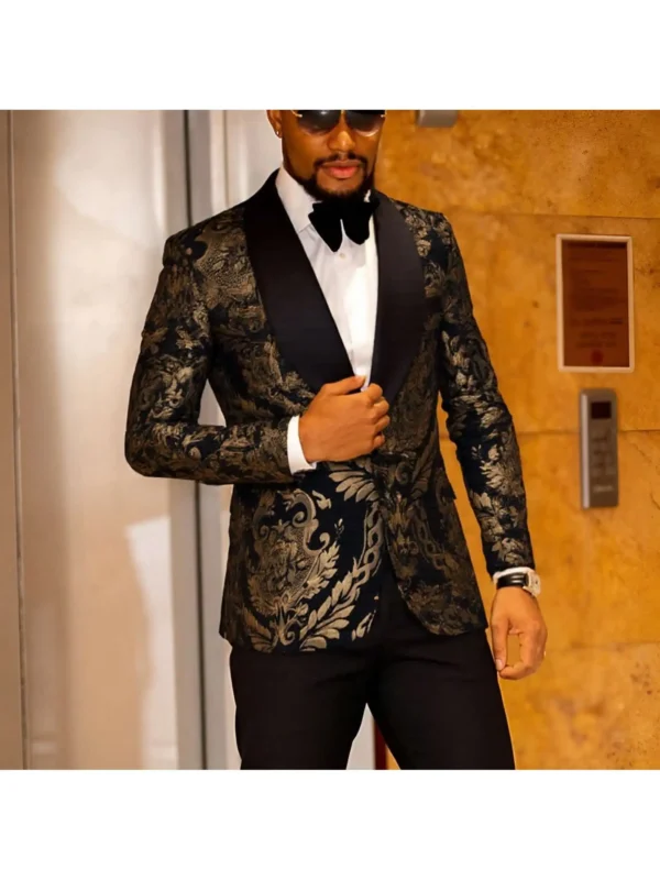 Men's Sport Coats & Blazers Flower Suit Jacket 1 Button Paisley Tuxedo