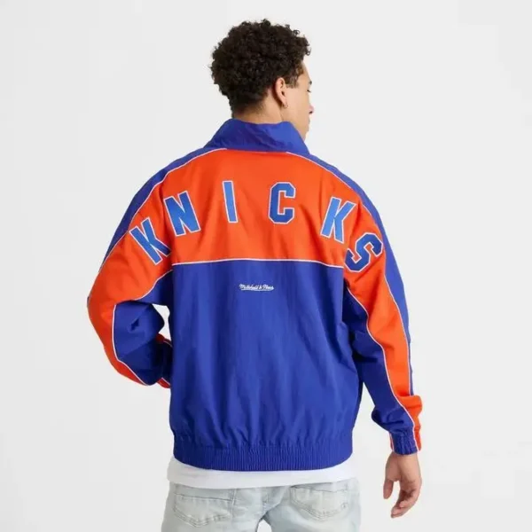 Mitchell and Ness | Men's Mitchell & Ness New York Knicks NBA Mesh Nylon Full-Zip Jacket - Image 4